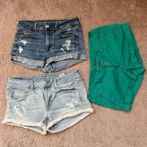 American Eagle Outfitters Blue and Green Jean Shorts